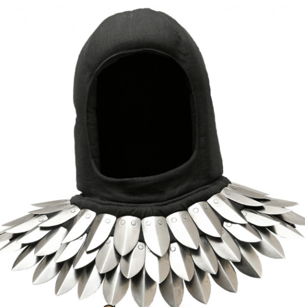 Padded coif with scale colar