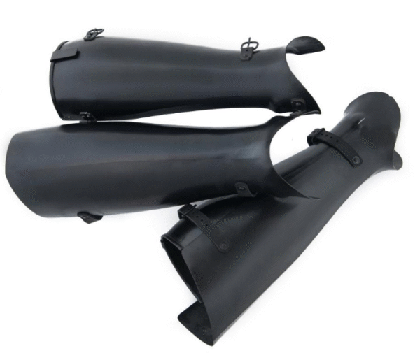 Plate greaves from Orlando's Pillar